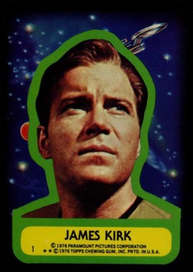 1976 Topps Star Trek Stickers James Kirk #1 Non-Sports Card
