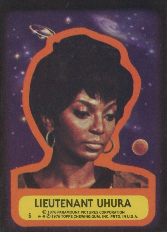 1976 Topps Star Trek Stickers Lietenant Uhura #6 Non-Sports Card