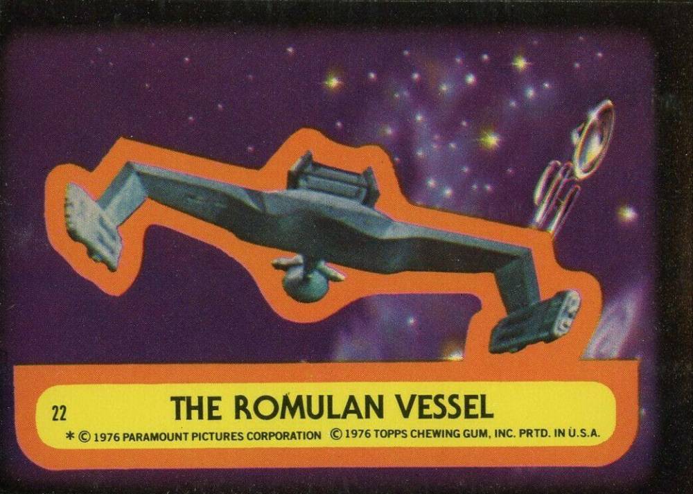 1976 Topps Star Trek Stickers The Romulan vessel #22 Non-Sports Card