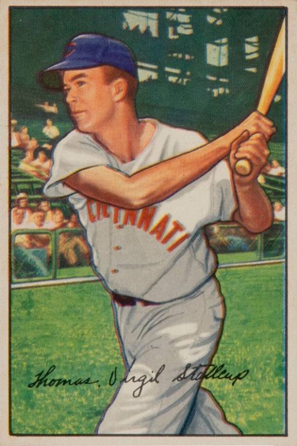 1952 Bowman Virgil (Red) Stallcup #6 Baseball Card