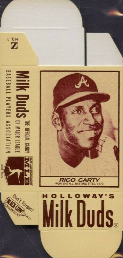 1971 Milk Duds Complete Box Rico Carty #2 Baseball Card