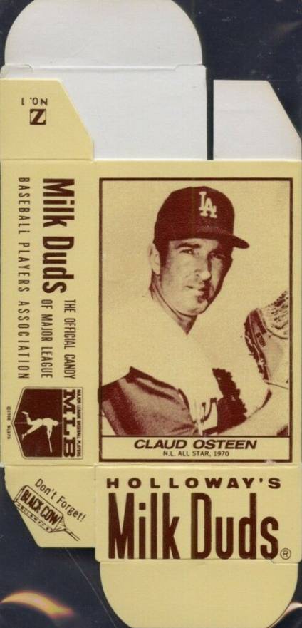 1971 Milk Duds Complete Box Claude Osteen #8 Baseball Card