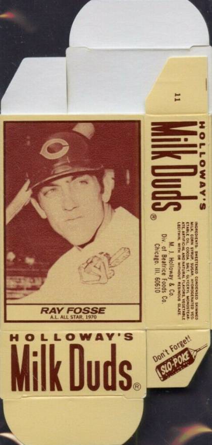 1971 Milk Duds Complete Box Ray Fosse #11 Baseball Card