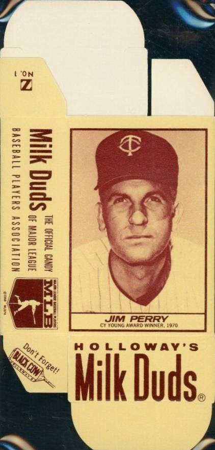 1971 Milk Duds Complete Box Jim Perry #24 Baseball Card