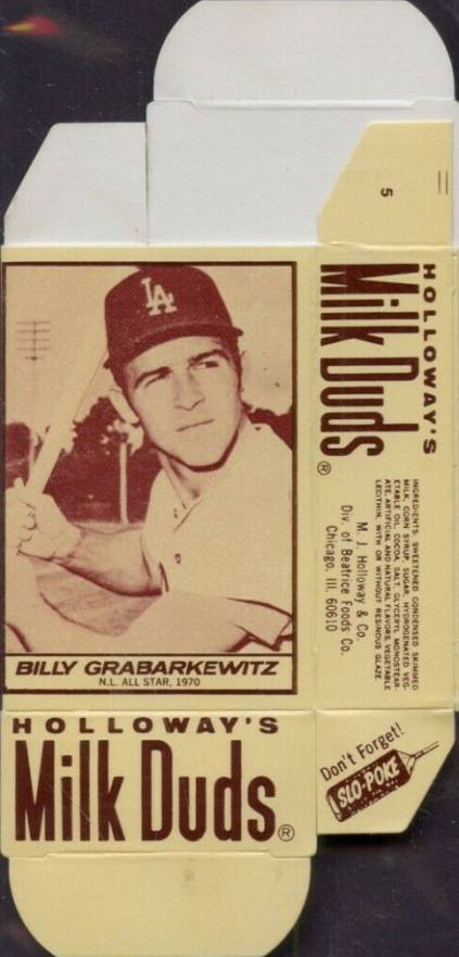 1971 Milk Duds Complete Box Billy Grabarkewitz #5 Baseball Card