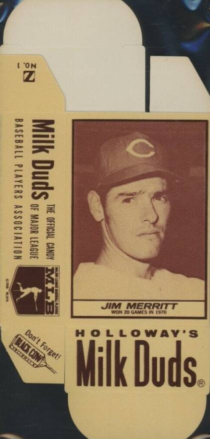 1971 Milk Duds Complete Box Jim Merritt #8 Baseball Card