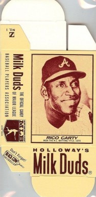 1971 Milk Duds Complete Box Rico Carty #8 Baseball Card