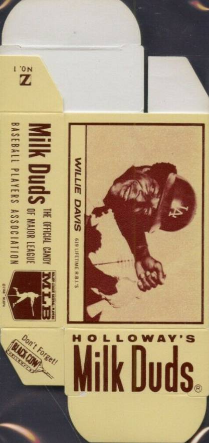 1971 Milk Duds Complete Box Willie Davis #4 Baseball Card