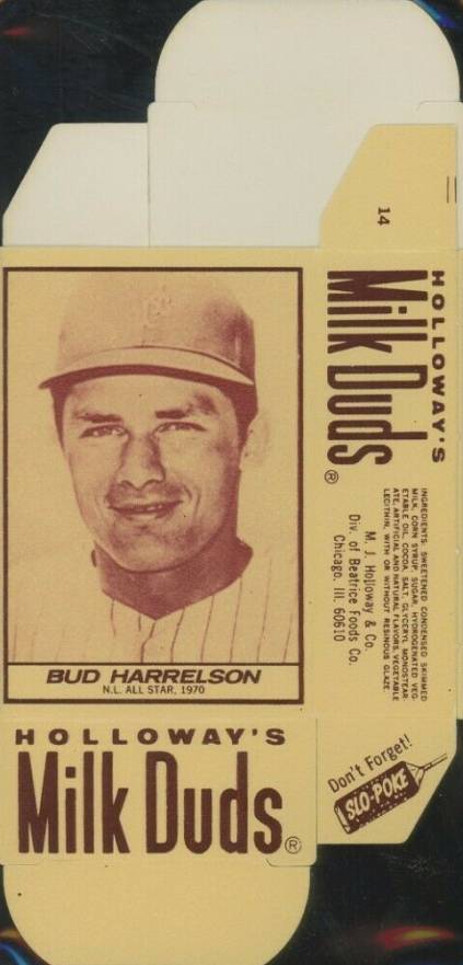 1971 Milk Duds Complete Box Bud Harrelson #14 Baseball Card