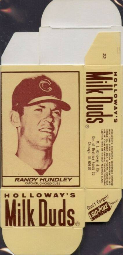 1971 Milk Duds Complete Box Randy Hundley #22 Baseball Card