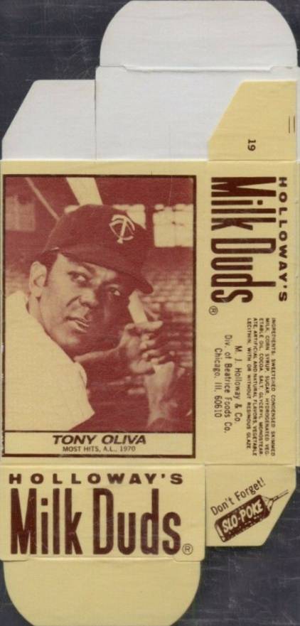 1971 Milk Duds Complete Box Tony Oliva #19 Baseball Card