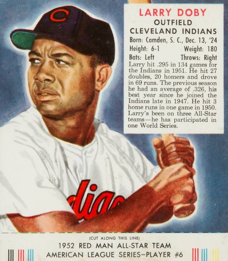 1952 Red Man Tobacco Larry Doby #6 Baseball Card