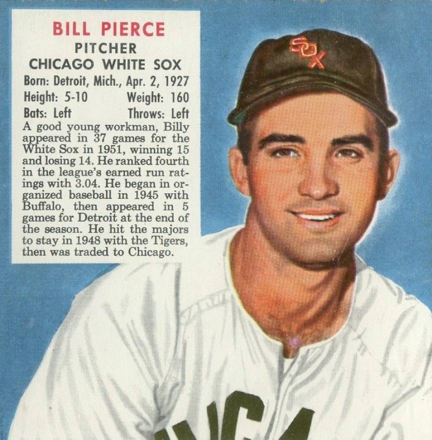 1952 Red Man Tobacco Billy Pierce #16a Baseball Card