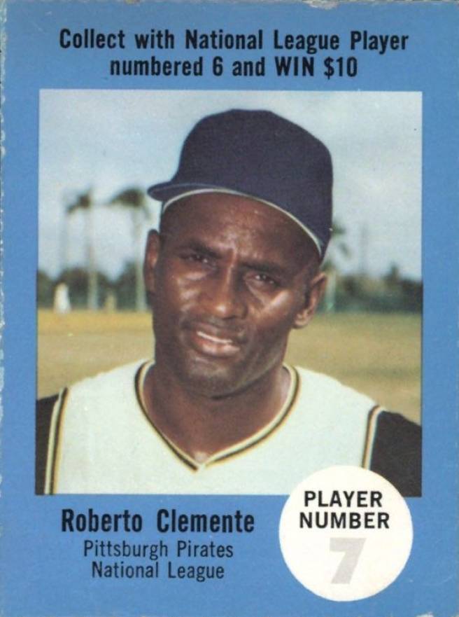 1968 Atlantic Oil Play Ball Game-Perforated Roberto Clemente # Baseball Card