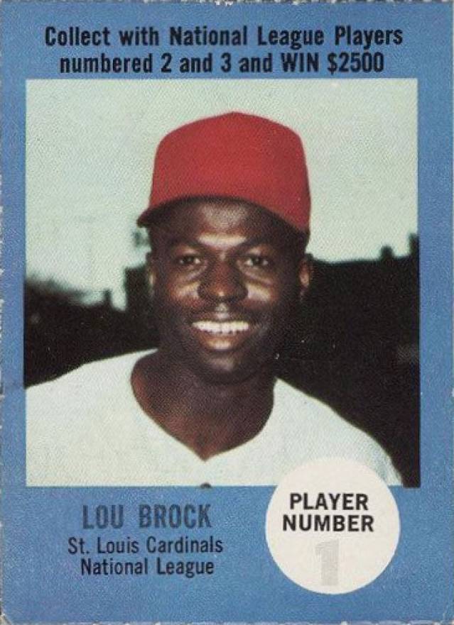 1968 Atlantic Oil Play Ball Game-Perforated Lou Brock # Baseball Card