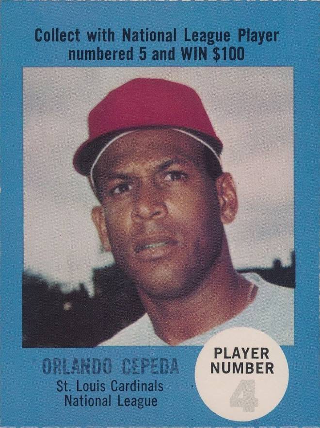 1968 Atlantic Oil Play Ball Game-Perforated Orlando Cepeda # Baseball Card