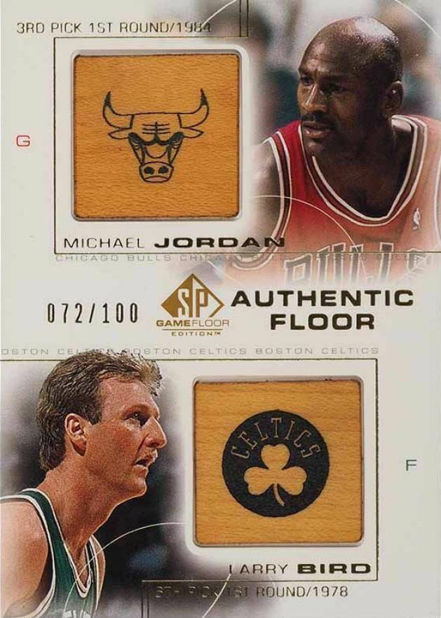2000 SP Game Floor Authentic Floor Combo Jordan/Bird #C6 Basketball Card