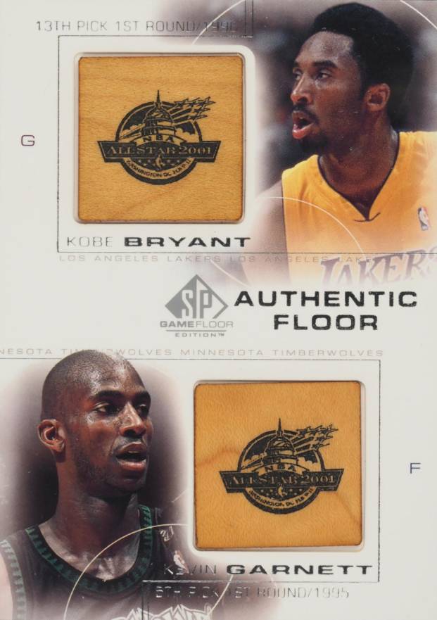 2000 SP Game Floor Authentic Floor Combo Bryant/Garnett #C21 Basketball Card