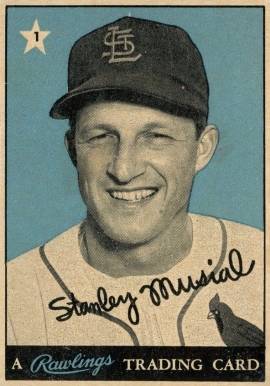 1955 Rawlings Stan Musial-Hand Cut Stan Musial #1 Baseball Card