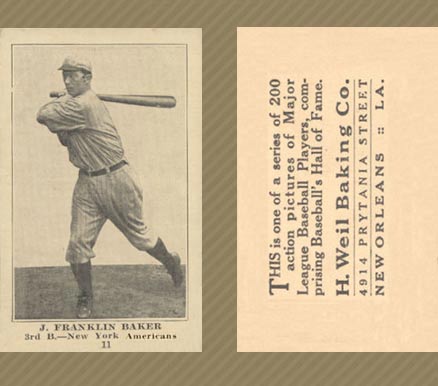 1917 Weil Baking Co. J. Franklin Baker #11 Baseball Card