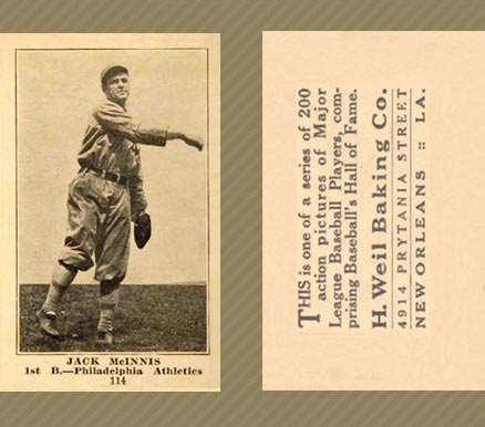 1917 Weil Baking Co. Jack McInnis #114 Baseball Card