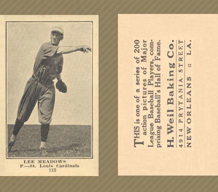 1917 Weil Baking Co. Lee Meadows #115 Baseball Card