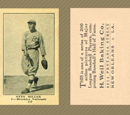 1917 Weil Baking Co. Otto Miller #119 Baseball Card