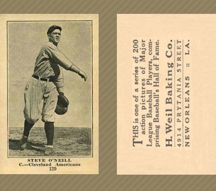 1917 Weil Baking Co. Steve O'Neill #129 Baseball Card