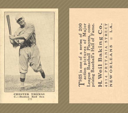 1917 Weil Baking Co. Chester Thomas #173 Baseball Card