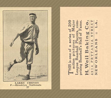 1917 Weil Baking Co. Larry Cheney #27 Baseball Card