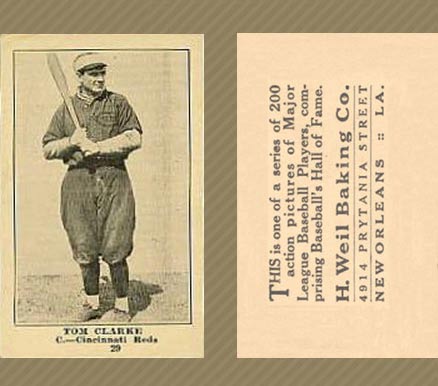 1917 Weil Baking Co. Tom Clarke #29 Baseball Card