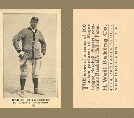 1917 Weil Baking Co. Harry Coveleskie #34 Baseball Card