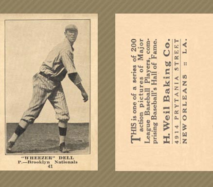 1917 Weil Baking Co. "Wheezer" Dell #41 Baseball Card