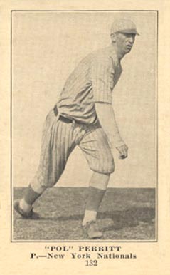 1917 Weil Baking Co. "Pol" Perritt #132 Baseball Card
