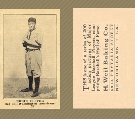 1917 Weil Baking Co. Eddie Foster #51 Baseball Card