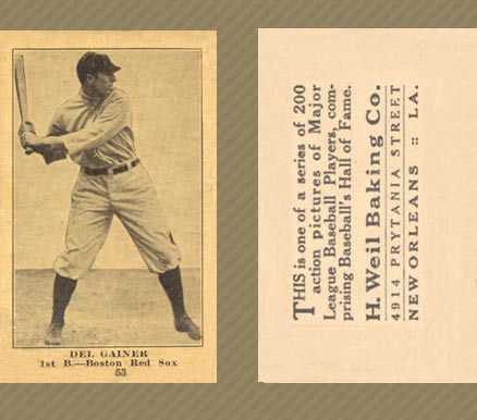 1917 Weil Baking Co. Del Gainer #53 Baseball Card