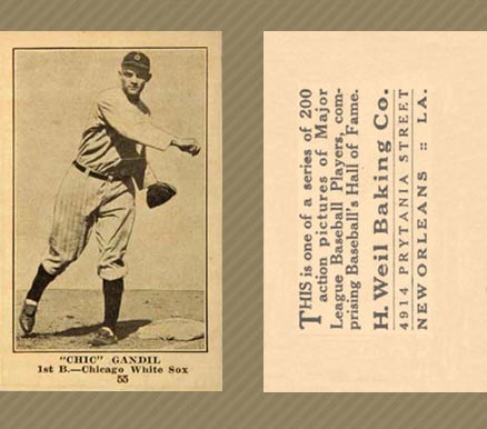 1917 Weil Baking Co. Chic Gandil #55 Baseball Card