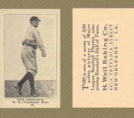 1917 Weil Baking Co. Tom Griffith #64 Baseball Card