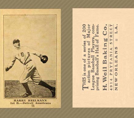 1917 Weil Baking Co. Harry Heilmann #71 Baseball Card