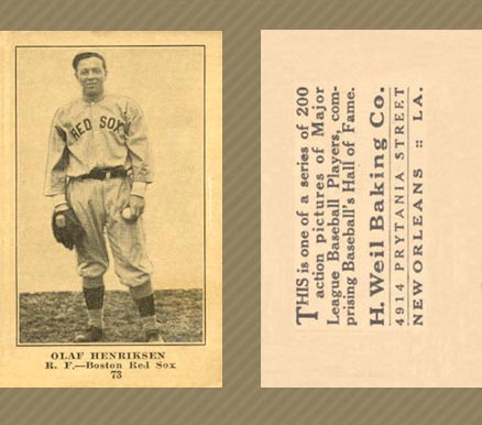 1917 Weil Baking Co. Olaf Henriksen #73 Baseball Card