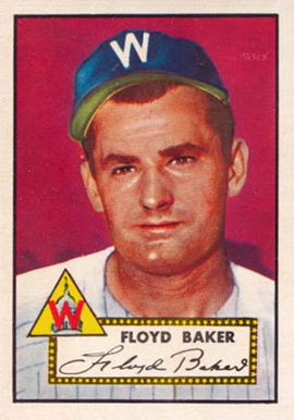 1952 Topps Floyd Baker #292 Baseball Card