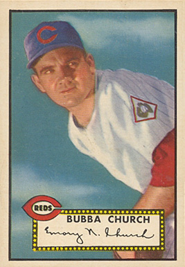 1952 Topps Bubba Church #323 Baseball Card