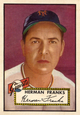 1952 Topps Herman Franks #385 Baseball Card