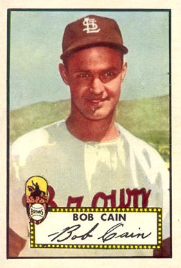1952 Topps Bob Cain #349 Baseball Card