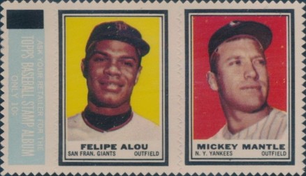 1962 Topps Stamp Panels Alou/Mantle # Baseball Card