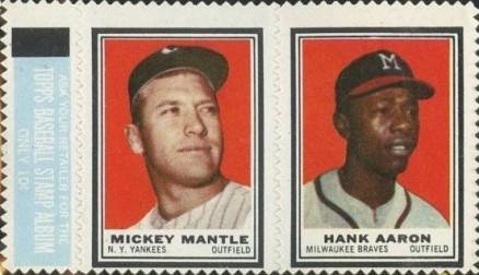 1962 Topps Stamp Panels Mantle/Aaron # Baseball Card