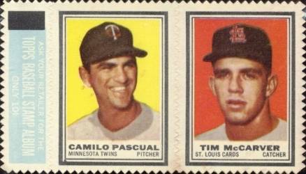 1962 Topps Stamp Panels Pascual/McCarver # Baseball Card