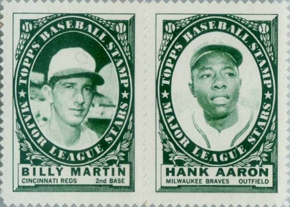 1961 Topps Stamp Panels Martin/Aaron # Baseball Card