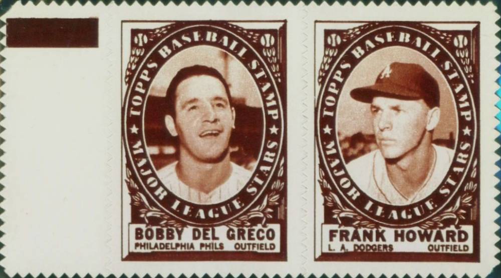 1961 Topps Stamp Panels Del Greco/Howard # Baseball Card