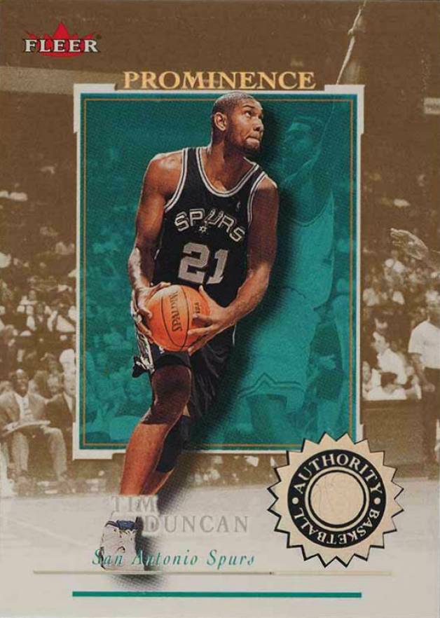 2000 Fleer Authority Tim Duncan #89 Basketball Card